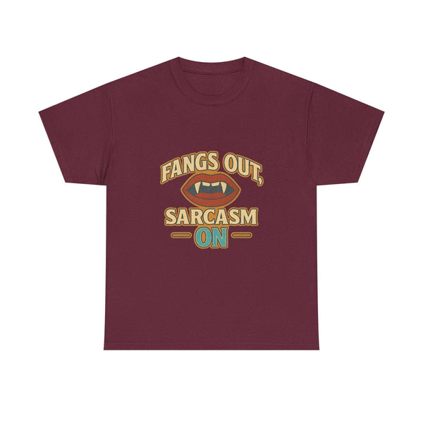 Graphic Tee - Fangs Out, Sarcasm On Halloween Punk Vampire Shirt