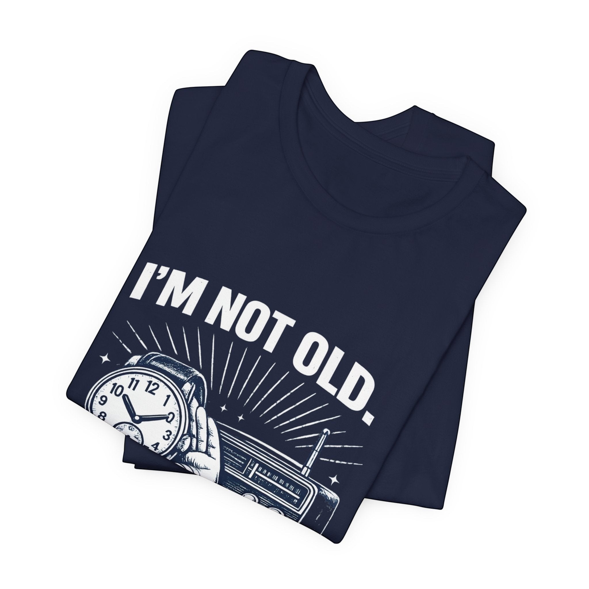 Old Man Snark navy blue cotton t-shirt with